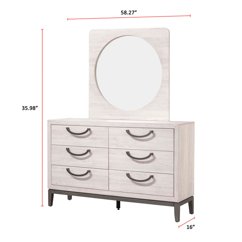 Veda - Dresser And Mirror - Pearl Silver.
