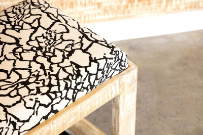 Aiden - Sled Leg Upholstered Accent Bench - Black and White.