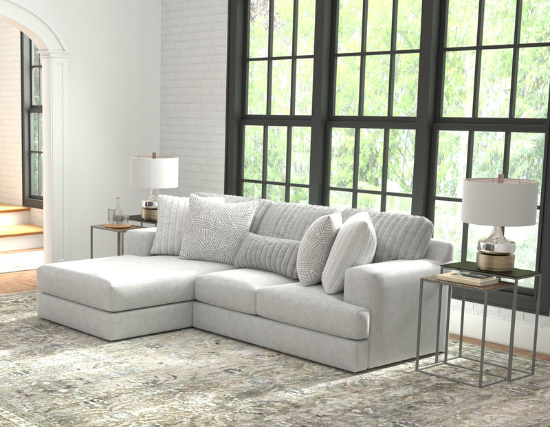 Logan - 2 Piece Upholstered Sectional With Comfort Coil Seating And 5 Included Accent Pillows (Left Side Facing Chaise) - Moonstruck