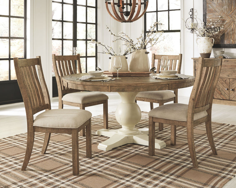 Grindleburg - Light Brown - Dining Uph Side Chair (Set of 2).