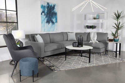 Clint - Upholstered Sectional With Loose Back Grey.