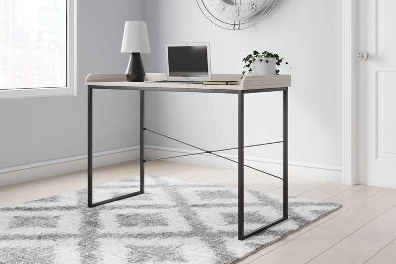 Bayflynn - White / Black - Home Office Desk - Clean-lined.