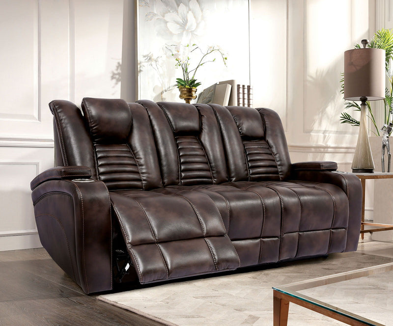 Abrielle - Dual Power Sofa - Dark Brown - Grand Furniture GA