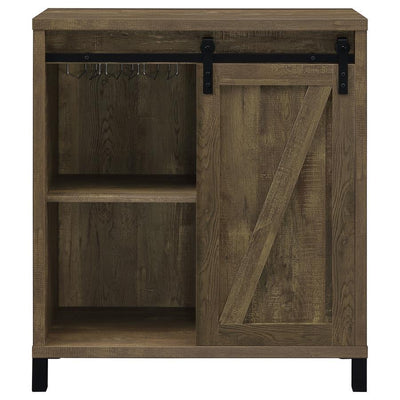 Arlington - Bar Cabinet With Sliding Door - Rustic Oak.