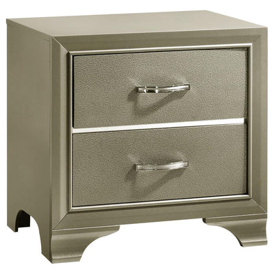 Beaumont - 2-Drawer Rectangular Nightstand - Champagne - Grand Furniture GA