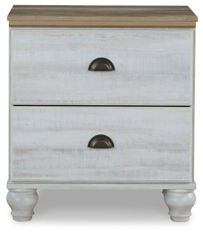 Haven Bay - Brown / Beige - Two Drawer Night Stand.