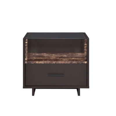 Dayle - Accent Table - Faux Marble & Espresso - Grand Furniture GA