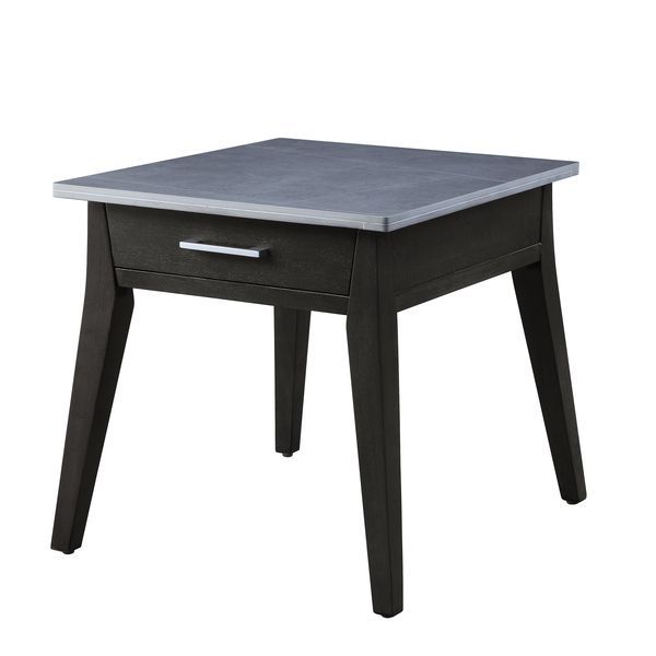 Zemocryss - End Table - Marble & Dark Brown Finish - Grand Furniture GA