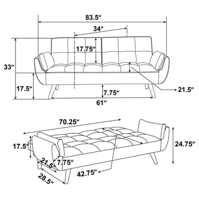 Caufield - Biscuit-Tufted Sofa Bed