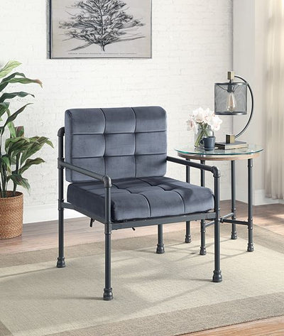 Brantley - Chair - Gray Velvet & Sandy Gray Finish - Grand Furniture GA