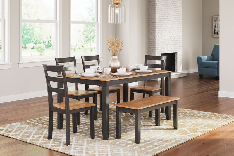 Gesthaven - Natural / Brown - Dining Room Table Set (Set of 6)