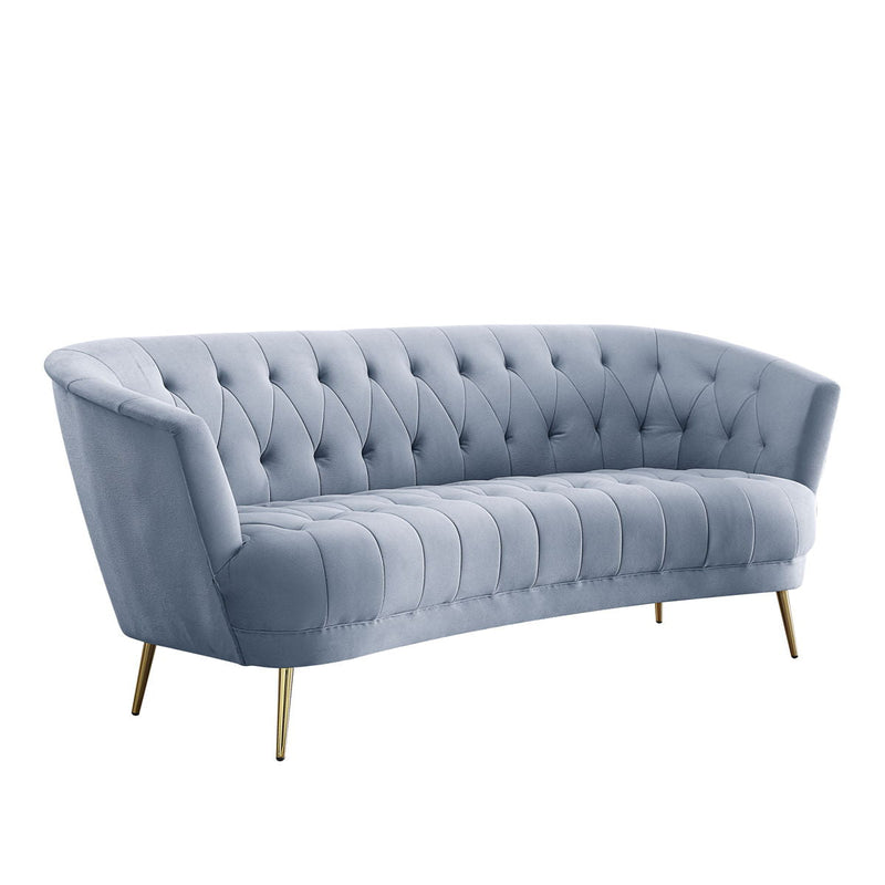 Bayram - Sofa - Light Gray Velvet - Grand Furniture GA