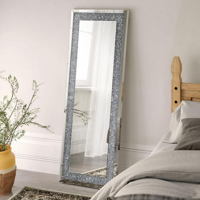 Valerie - Crystal Inlay Rectangle Floor Mirror.