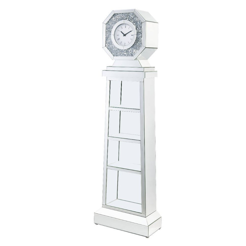 Noralie - Grandfather Clock - Mirrored & Faux Diamonds - 63"