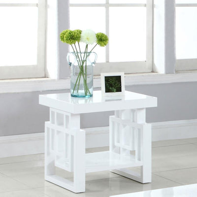 Schmitt - Rectangular End Table - High Glossy White.