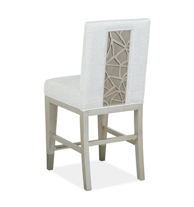 Lenox - Counter Chair With Upholstered Seat and Back (Set of 2) - Warm Silver