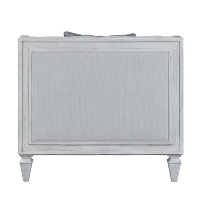 Katia - Chair - Light Gray Linen & Weathered White Finish