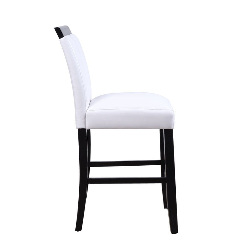 Bernice - Counter Height Chair (Set of 2) - White PU & Black - Grand Furniture GA