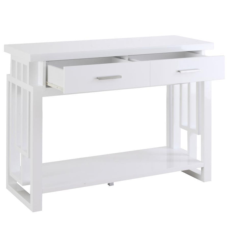 Schmitt - Rectangular 2-Drawer Sofa Table - High Glossy White.