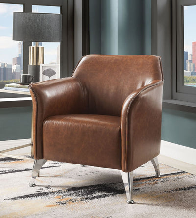 Teague - Accent Chair - Brown PU - Grand Furniture GA