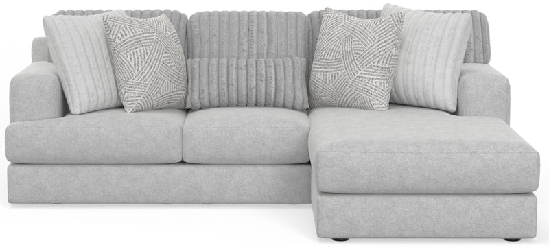 Logan - 2 Piece Upholstered Sectional With Comfort Coil Seating And 5 Included Accent Pillows (Right Side Facing Chaise) - Moonstruck