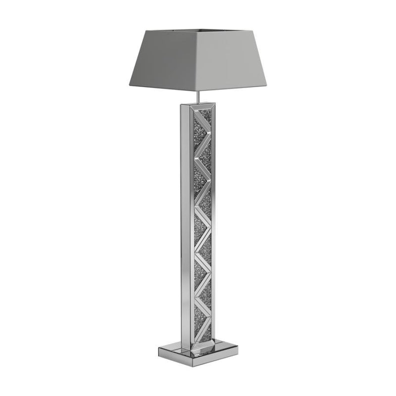 Carmen - Geometric Base Floor Lamp - Silver.