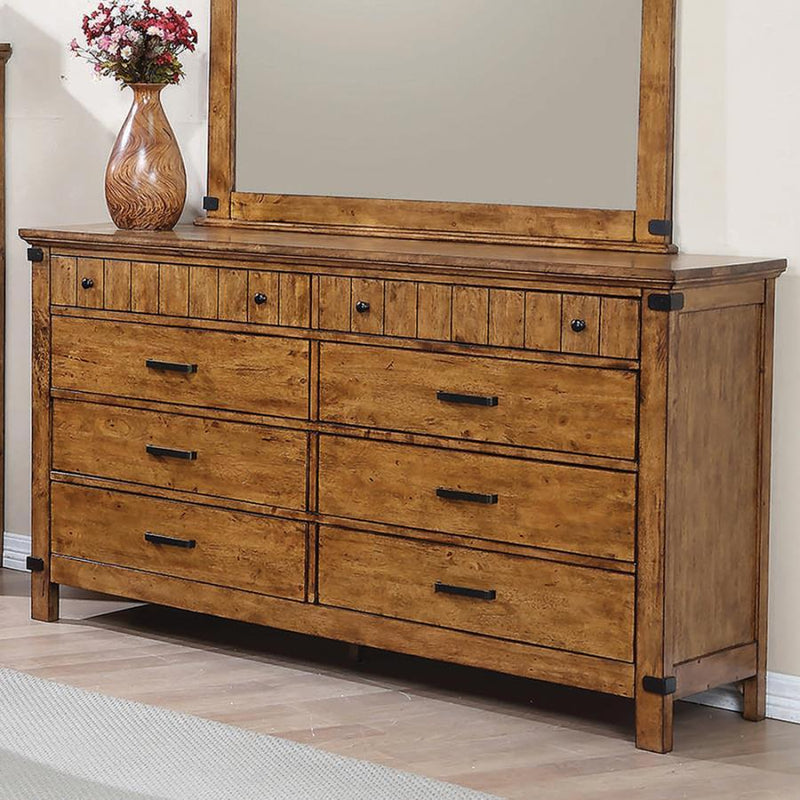 Brenner - 8-Drawer Dresser - Rustic Honey.