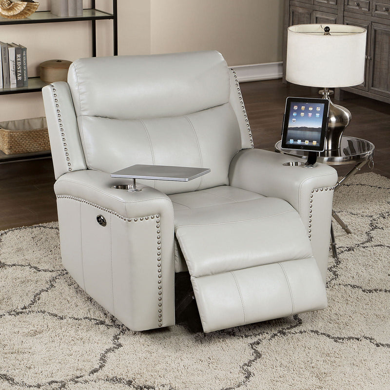 Florine - Power Glider Recliner - Light Gray.