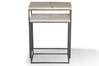 Crossings Monaco - Chairside Nesting Table - Weathered Blanc