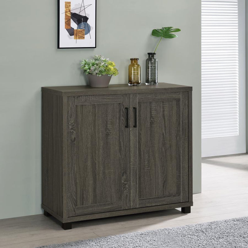 Filch - Wooden 2-Door Accent Cabinet - Weathered Gray - Grand Furniture GA