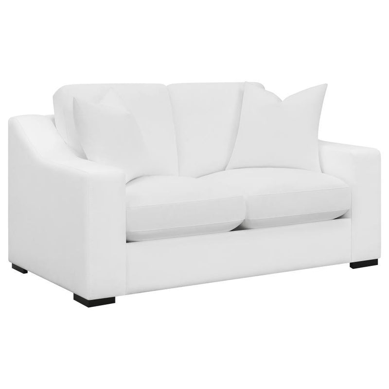 Ashlyn - Upholstered Sloped Arms Loveseat - White - Grand Furniture GA