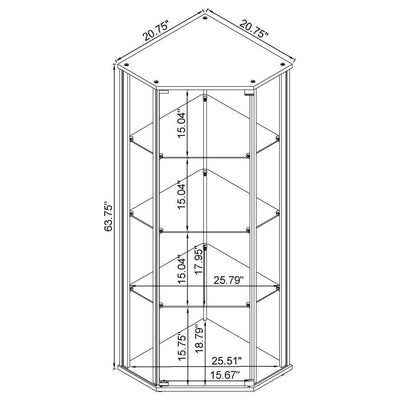 Zenobia - Glass Shelf Curio Cabinet - Clear And Black - Grand Furniture GA