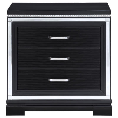 Cappola - Rectangular 2-Drawer Nightstand - Silver and Black.