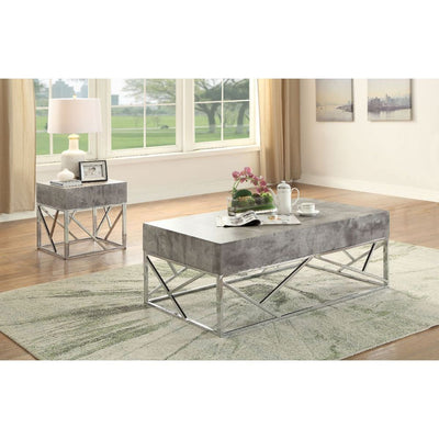 Burgo - End Table - Faux Marble & Chrome - Grand Furniture GA