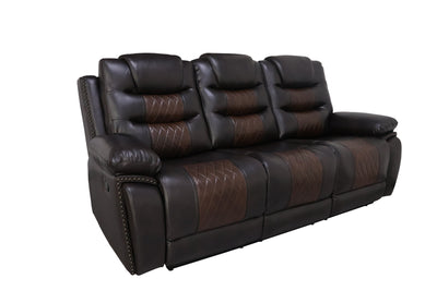 Nikko - Sofa With Dual Recliner - Two Tone Brown