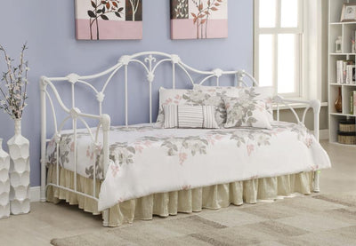 Halladay - Twin Metal Daybed With Floral Frame - White - Daybeds - Grand Furniture GA