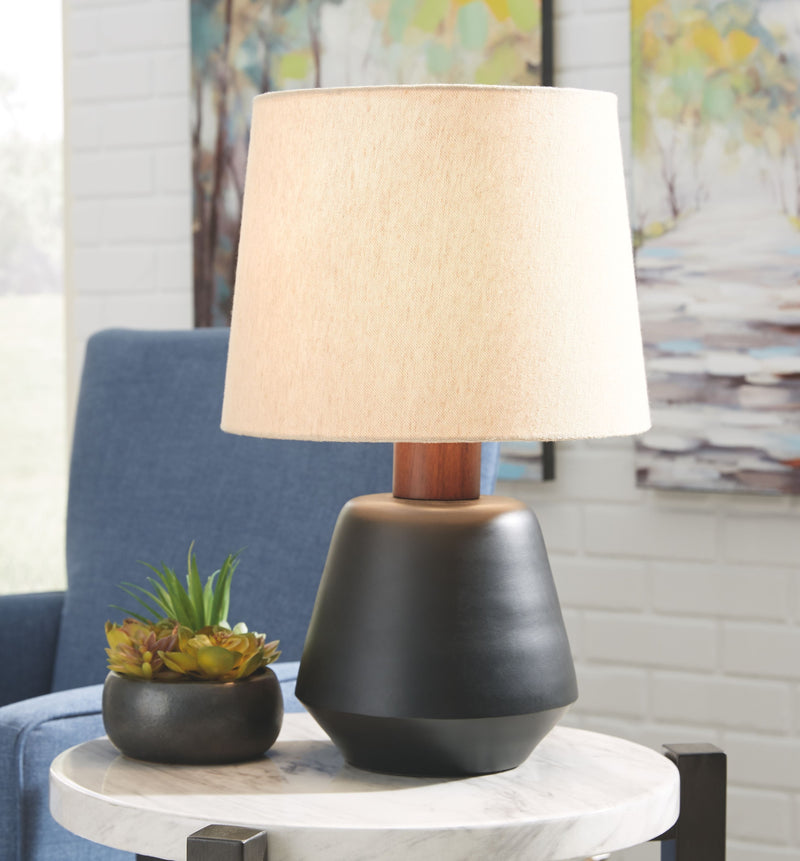 Ancel - Black / Brown - Metal Table Lamp - Grand Furniture GA