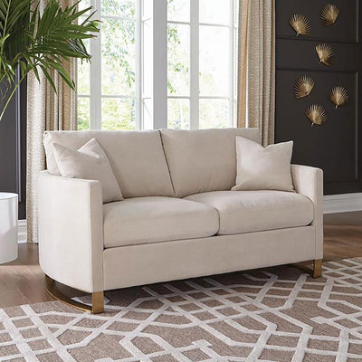 Corliss - Upholstered Arched Arms Loveseat - Beige.