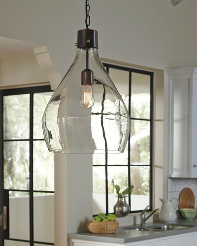 Avalbane - Clear / Gray - Glass Pendant Light.