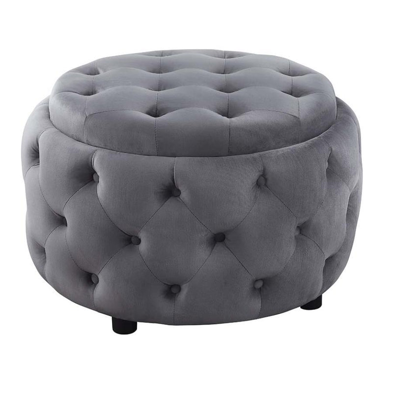 Angelina - Tufted Storage Round Ottoman