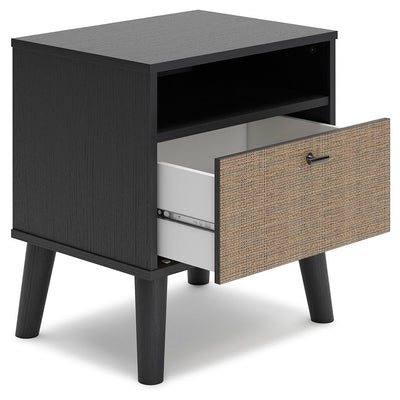 Charlang - Black / Gray - One Drawer Night Stand.