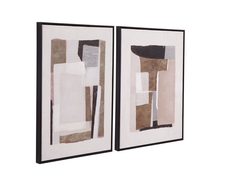 Domino - Canvas Art (Set of 2) - White