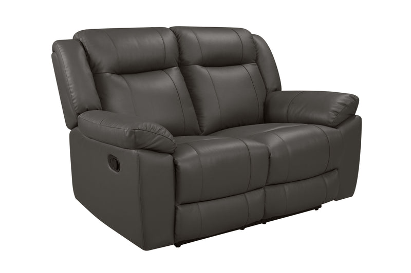 Taggart - Leather Loveseat With Dual Recliners - Gray