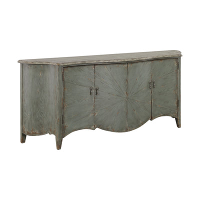 Aged Everly Laurel Green Four Door Credenza.