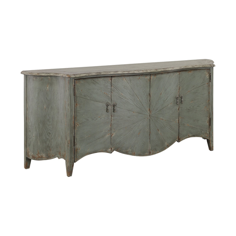 Aged Everly Laurel Green Four Door Credenza.