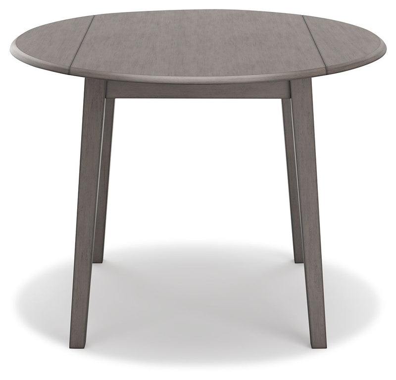 Shullden - Gray - Round Drm Drop Leaf Table.