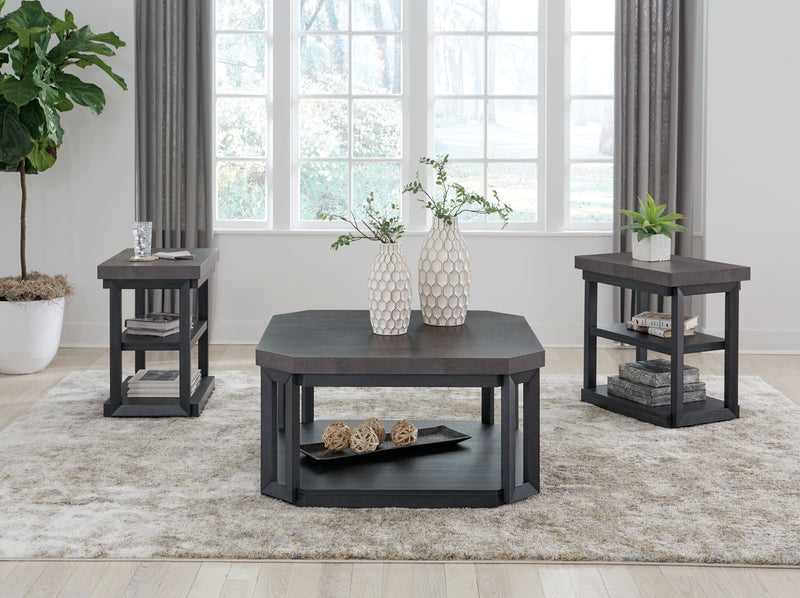 Bonilane - Black / Gray - Occasional Table Set (Set of 3).