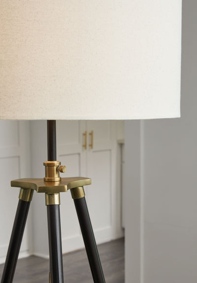 Cashner - Black / Gold Finish - Metal Floor Lamp.