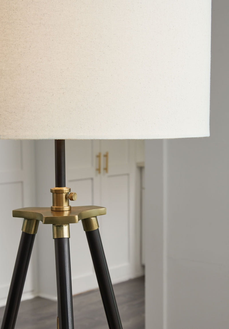 Cashner - Black / Gold Finish - Metal Floor Lamp.