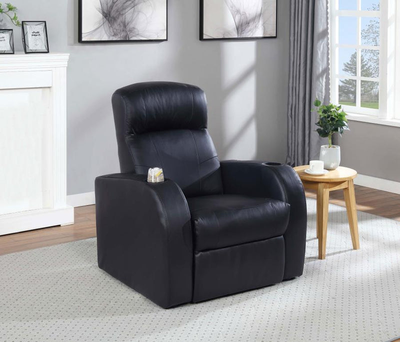 Cyrus - Home Theater Upholstered Recliner - Black.